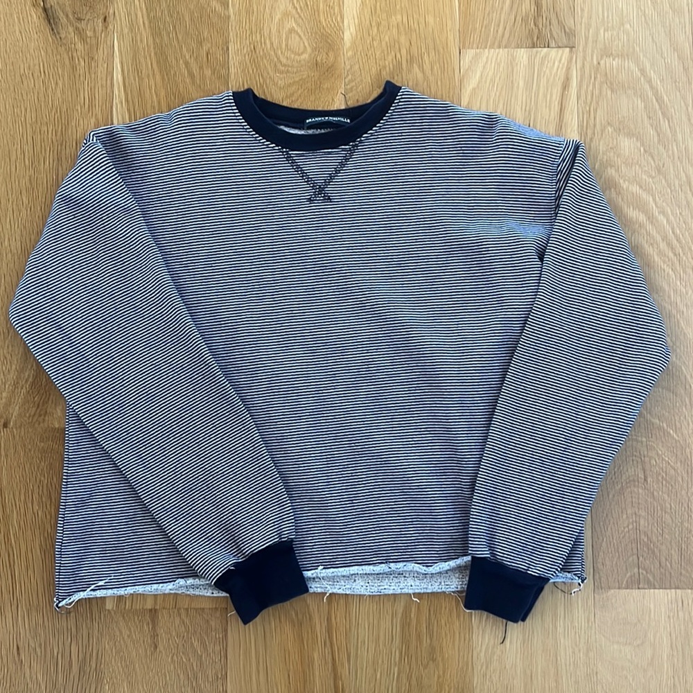 Blue and white striped Brandy Melville crew neck